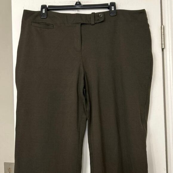Eileen Fisher Olive Green Heavy Ponte Knit Straight Leg Stretch  Pants Size XL - Picture 4 of 7